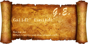 Galló Euniké névjegykártya